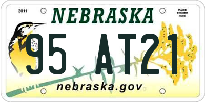 NE license plate 95AT21