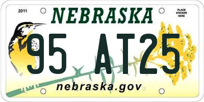 NE license plate 95AT25