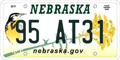NE license plate 95AT31