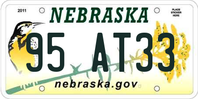 NE license plate 95AT33