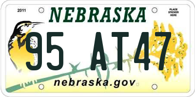 NE license plate 95AT47