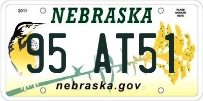 NE license plate 95AT51