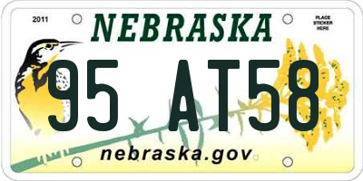 NE license plate 95AT58