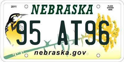 NE license plate 95AT96