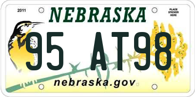 NE license plate 95AT98