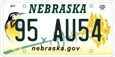 NE license plate 95AU54