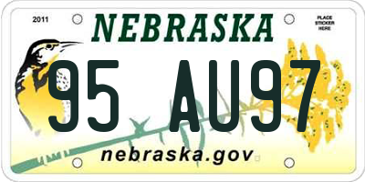 NE license plate 95AU97