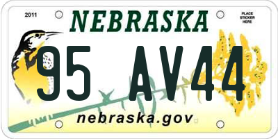 NE license plate 95AV44