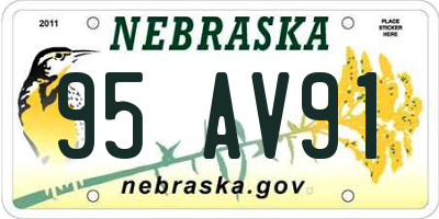 NE license plate 95AV91
