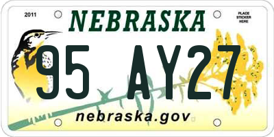 NE license plate 95AY27