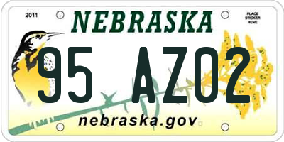 NE license plate 95AZ02