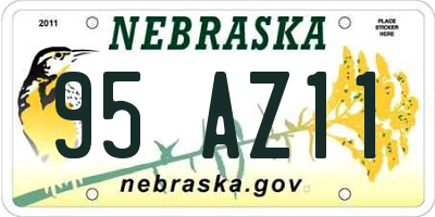 NE license plate 95AZ11