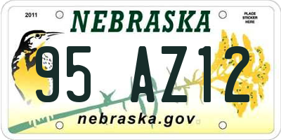 NE license plate 95AZ12