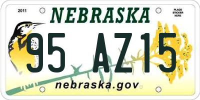 NE license plate 95AZ15