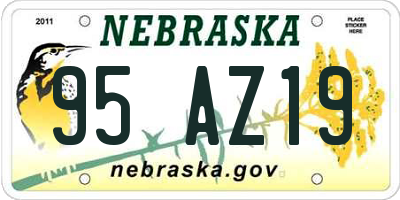 NE license plate 95AZ19