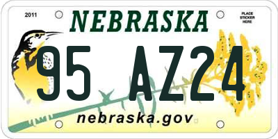 NE license plate 95AZ24