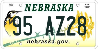 NE license plate 95AZ28