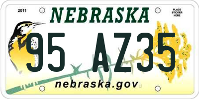 NE license plate 95AZ35