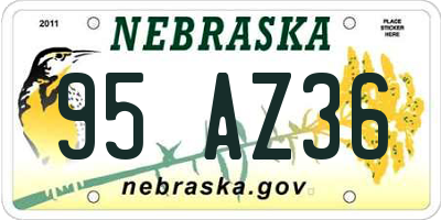 NE license plate 95AZ36