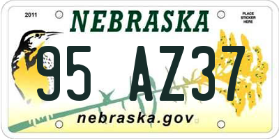 NE license plate 95AZ37