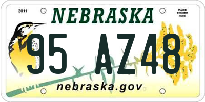 NE license plate 95AZ48