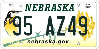 NE license plate 95AZ49