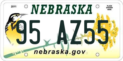 NE license plate 95AZ55