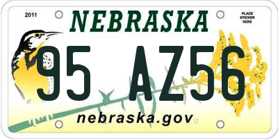 NE license plate 95AZ56