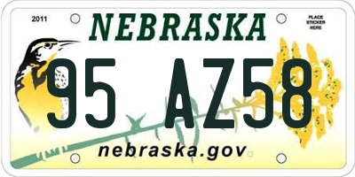 NE license plate 95AZ58