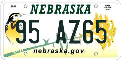 NE license plate 95AZ65