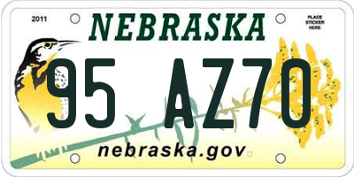 NE license plate 95AZ70