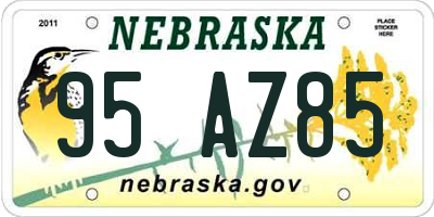 NE license plate 95AZ85