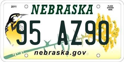 NE license plate 95AZ90