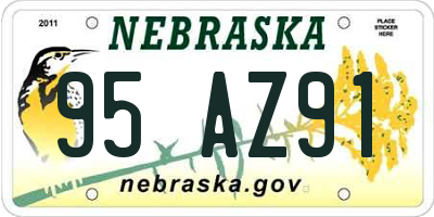 NE license plate 95AZ91