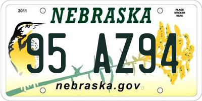 NE license plate 95AZ94
