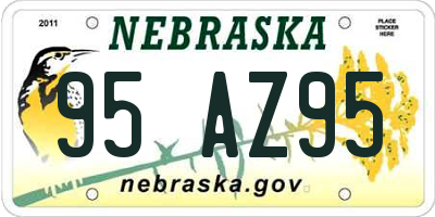 NE license plate 95AZ95