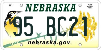 NE license plate 95BC21