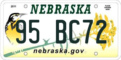 NE license plate 95BC72