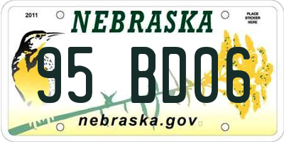 NE license plate 95BD06