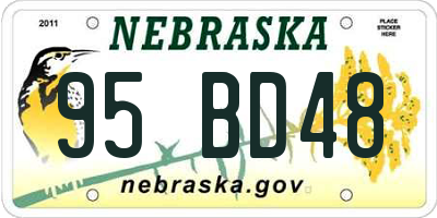 NE license plate 95BD48