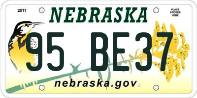 NE license plate 95BE37