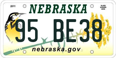 NE license plate 95BE38