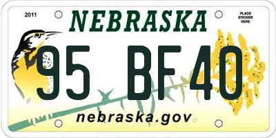NE license plate 95BF40