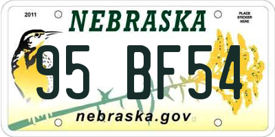 NE license plate 95BF54