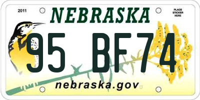 NE license plate 95BF74