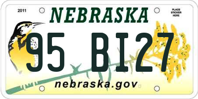 NE license plate 95BI27