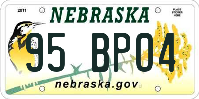 NE license plate 95BP04