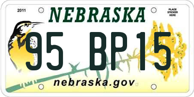 NE license plate 95BP15