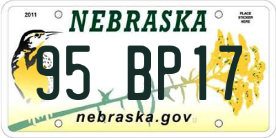 NE license plate 95BP17