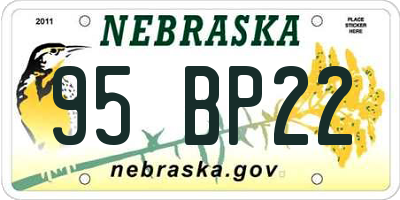 NE license plate 95BP22